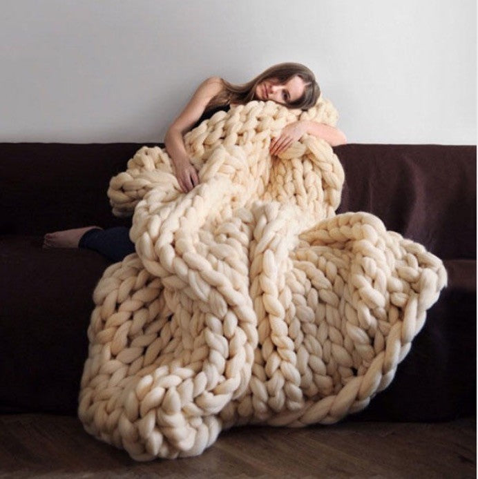 Coperta lana maxi knitt