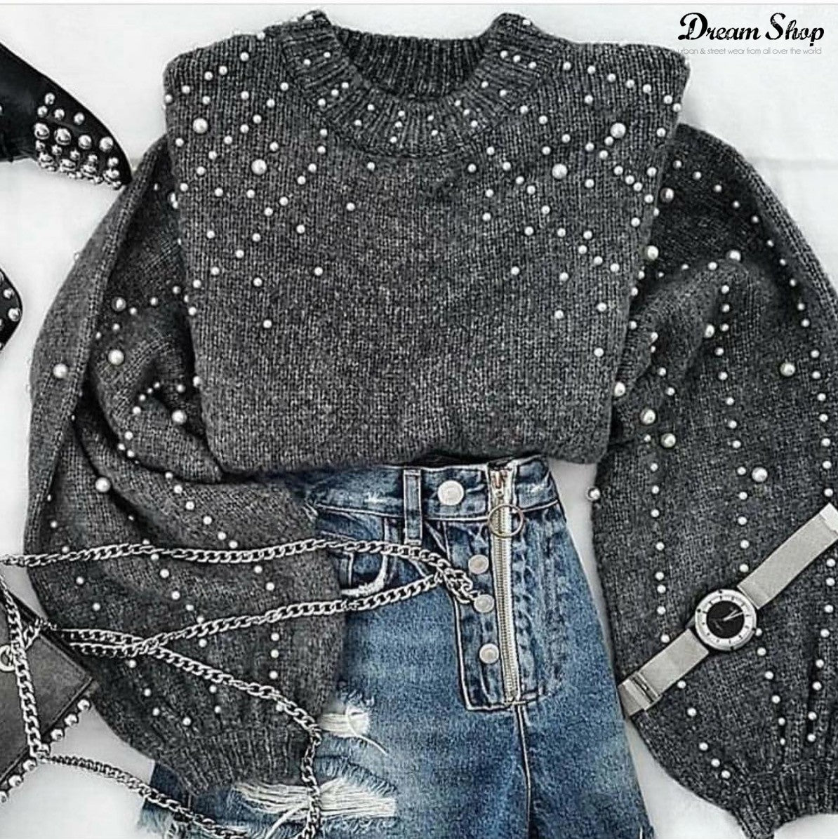 Maglione perle Byanca