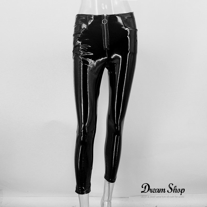 Pantaloni in vinile tigressa