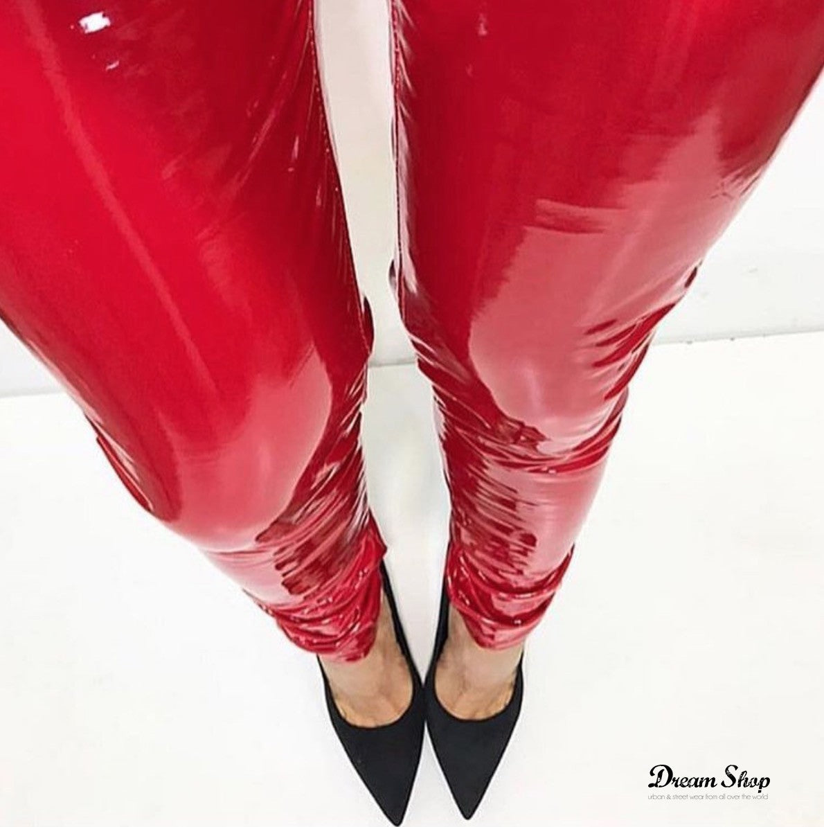 Pantaloni in vinile zipper