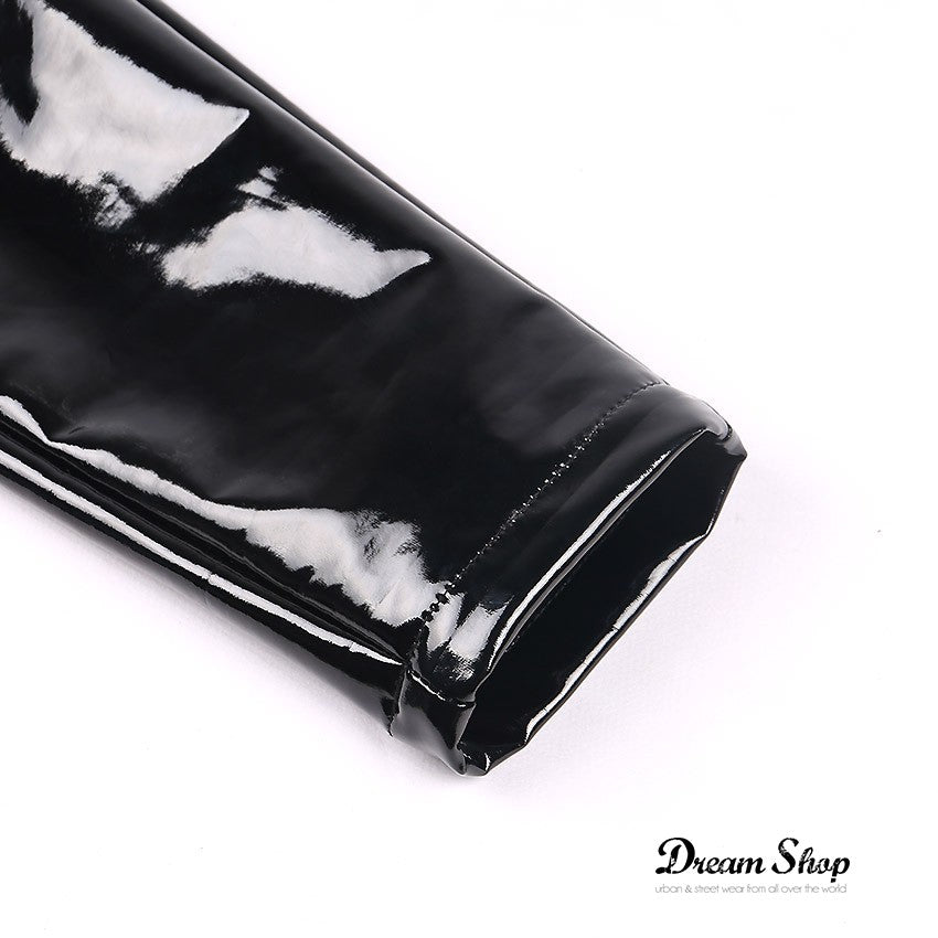 Pantaloni in vinile zipper