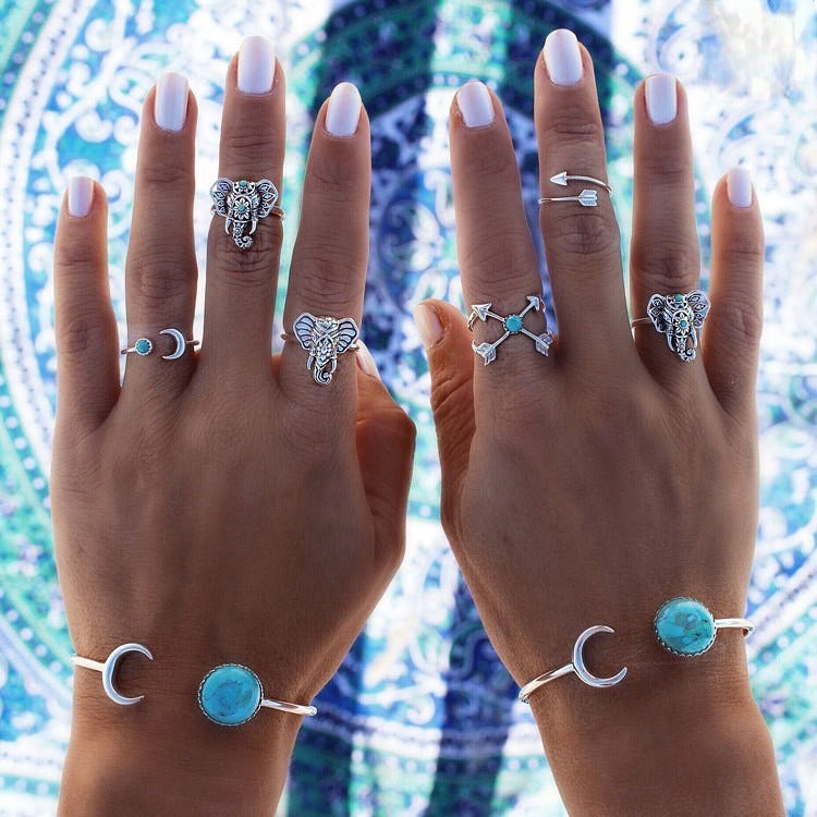 Anello Elephant - anello metallo boheme con elefante | Dream Shop