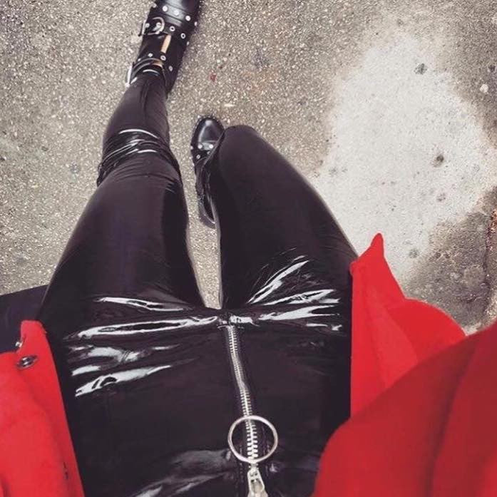 Pantaloni in vinile tigressa