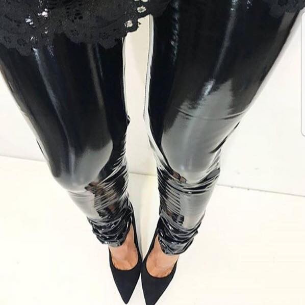 Pantaloni in vinile tigressa