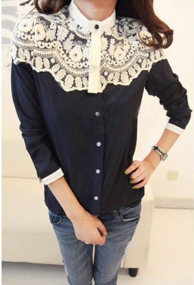 Camicia Bicolor Laced vista laterale — Dream Shop