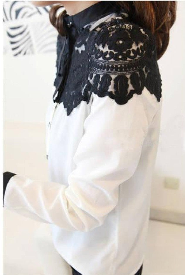 Camicia Bicolor Laced look femminile — Dream Shop
