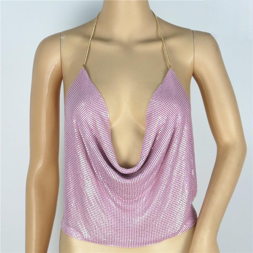 Kelika sexy Top Argento vista frontale | Dream Shop