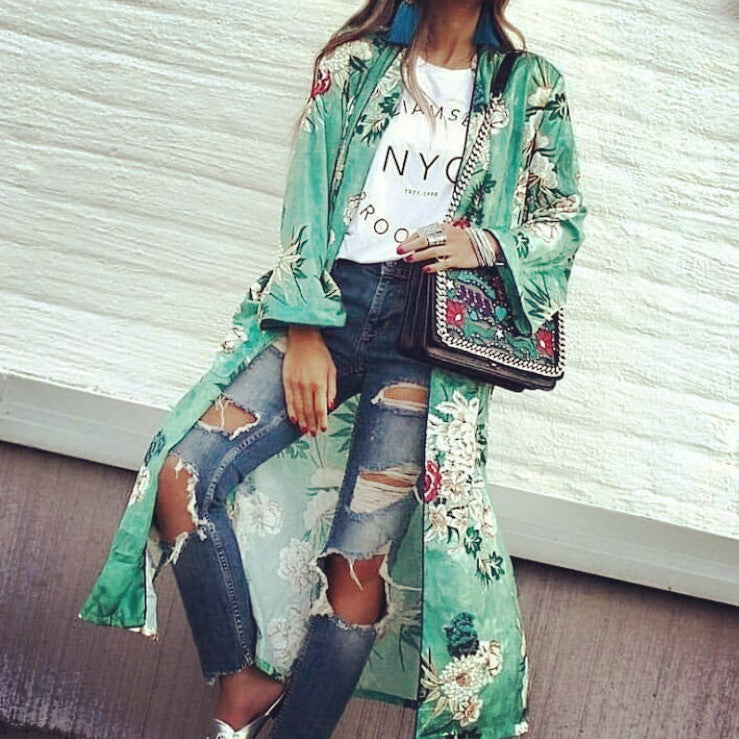 Kimono flowergreen