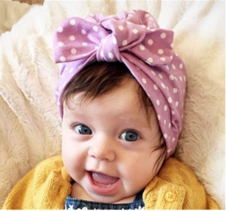 Turbante baby pois bow