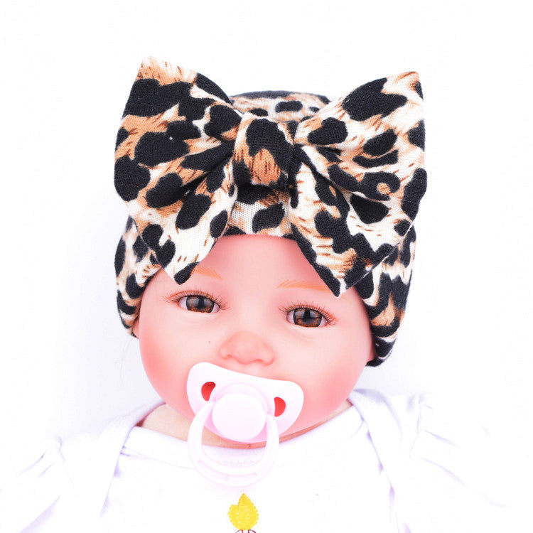 Turbante baby leopard fiocco