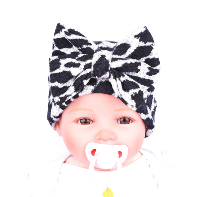 Turbante baby leopard fiocco