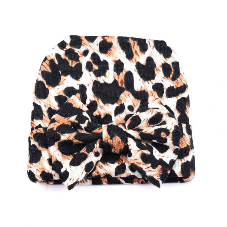 Turbante baby leopard fiocco