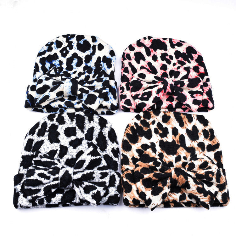 Turbante baby leopard fiocco