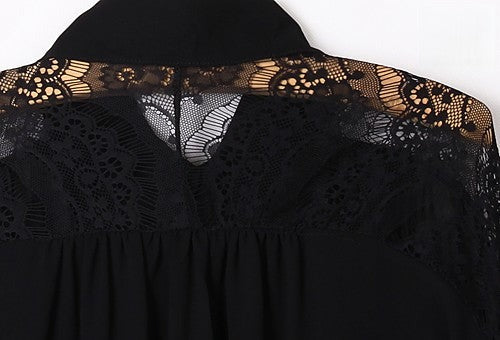 Camicia pizzo Justinne dettaglio inserti in pizzo — Dream Shop