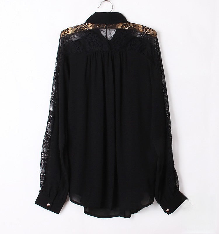 Camicia pizzo Justinne indossata su modella — Dream Shop