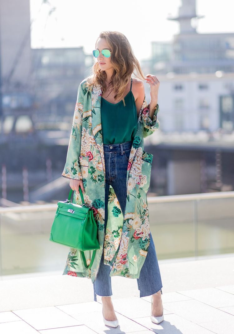 Kimono flowergreen