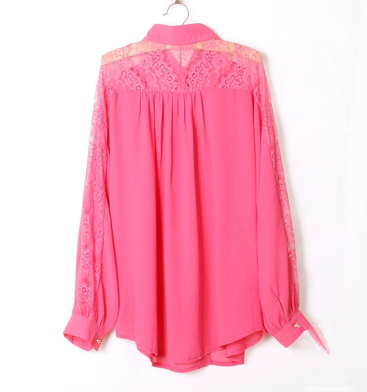 Camicia pizzo Justinne dettaglio colletto — Dream Shop