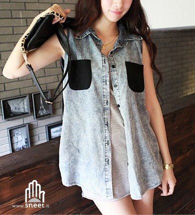 Top vaquero sin mangas Serena