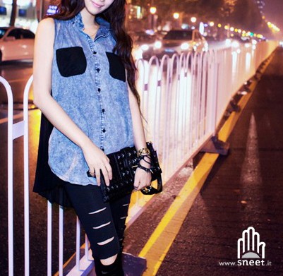 Smanicato in jeans Serena