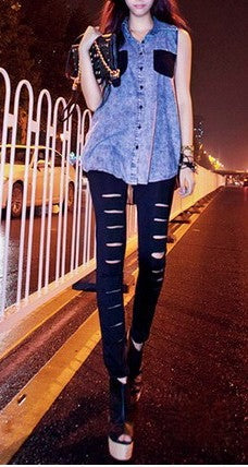 Smanicato in jeans Serena look casual — Dream Shop