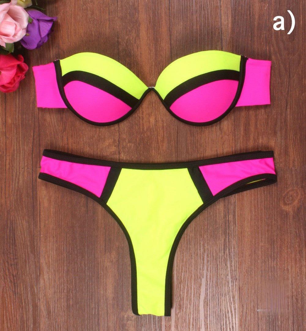 Bikini Fluo Yuri dettaglio lacci laterali slip brasiliana — Dream Shop