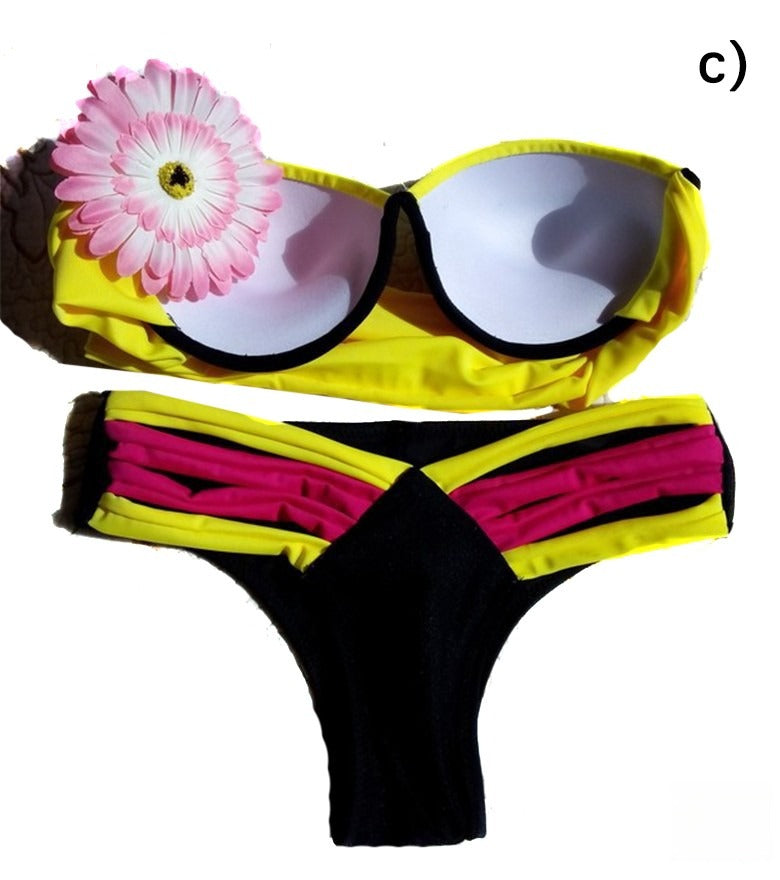 Bikini Fluo Yuri modello C beach club pool party — Dream Shop