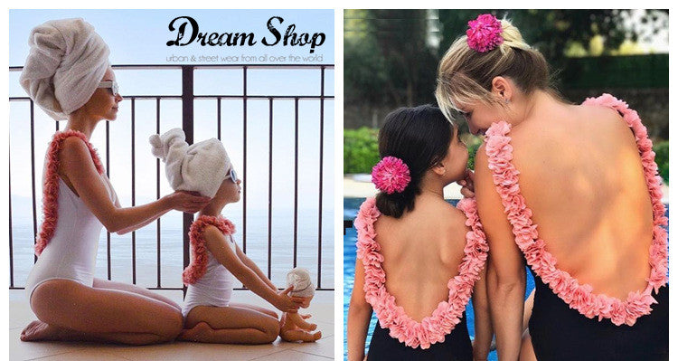 Costume intero pink spring coppe