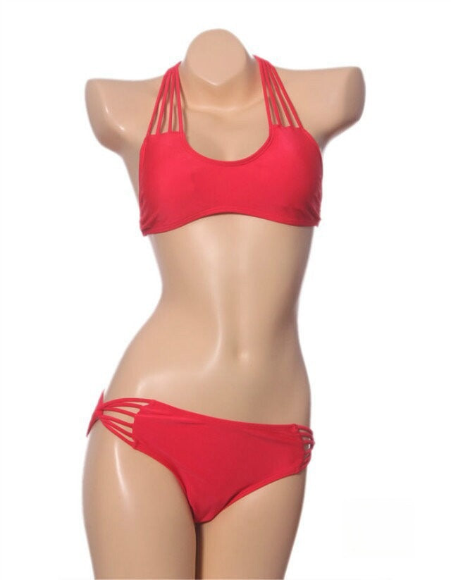 Bikini Triangle Topper arancione scuro vista posteriore — Dream Shop