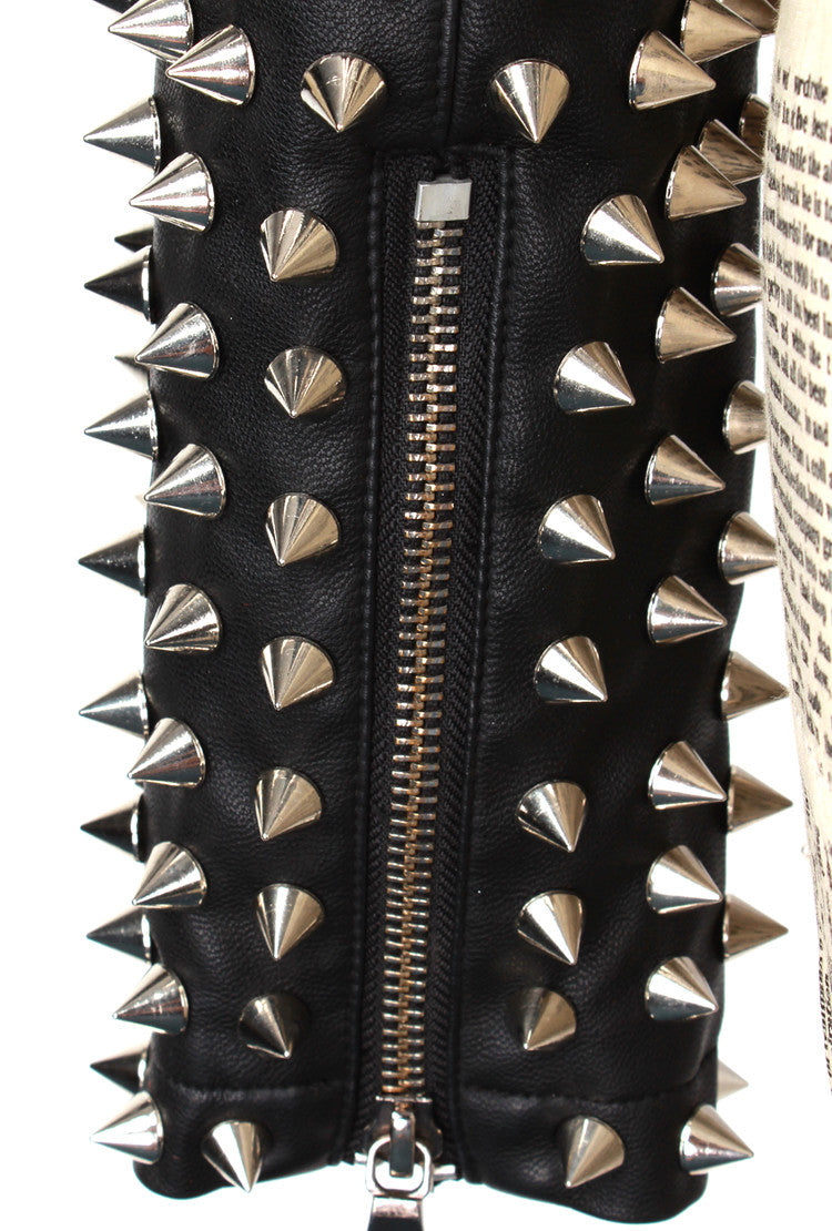 Giacca ecopelle borchiatissima