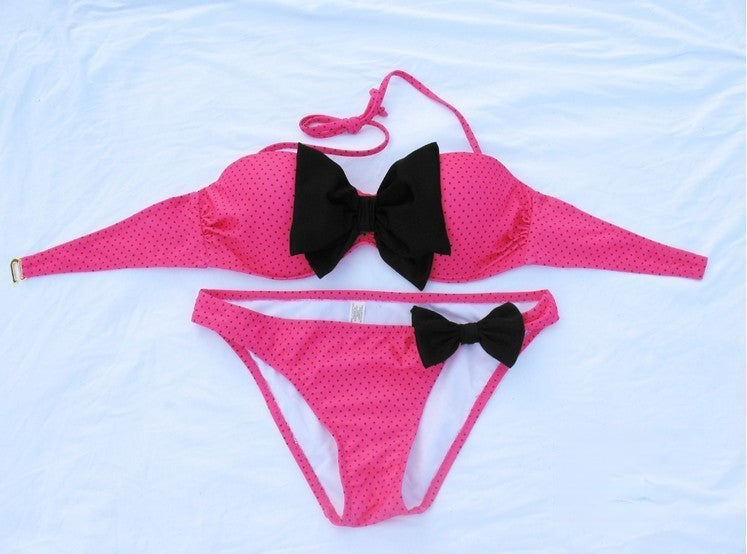 Bikini fascia fiocchetto nero taglie S M L — Dream Shop