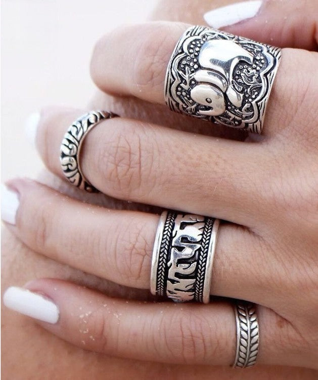 Set anelli Nepal - quattro anelli per dita e falangi | Dream Shop