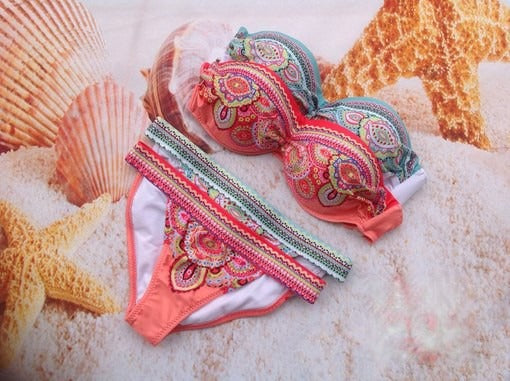 Bikini Atzeco fantasia azteca donna indossato spiaggia — Dream Shop