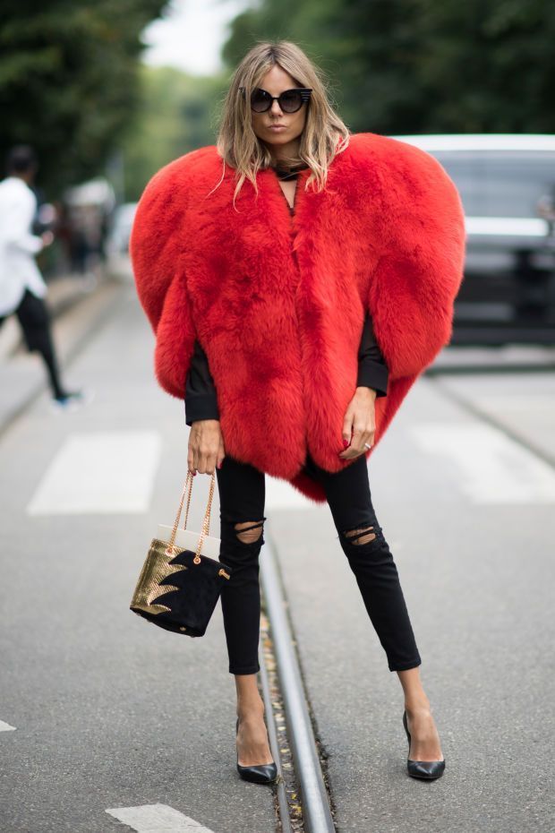 Red heart fur