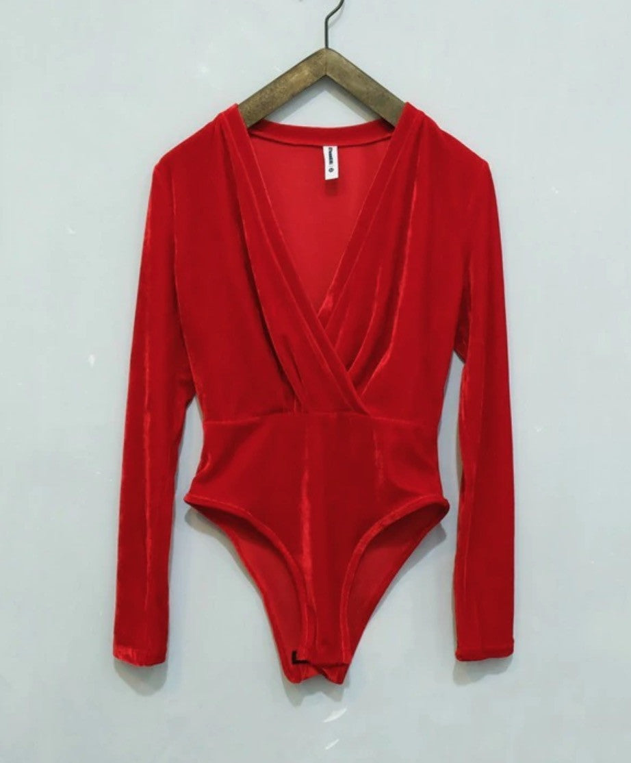 Body velluto incrocio