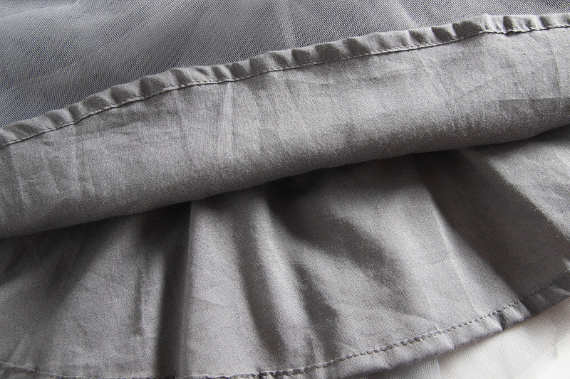 Denim-tulle baby dress