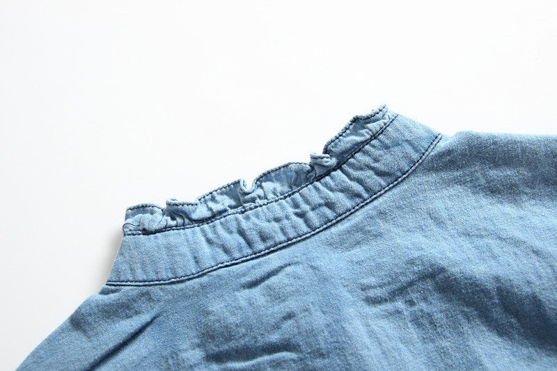 Denim-tulle baby dress