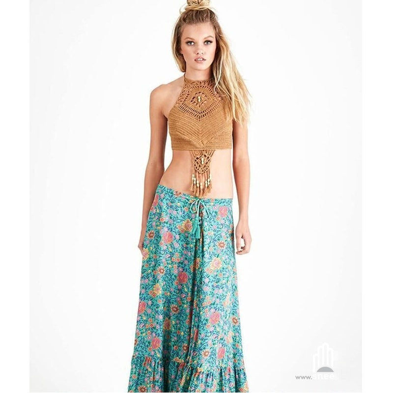 Bikini Fangen bianco donna indossato spiaggia boho — Dream Shop