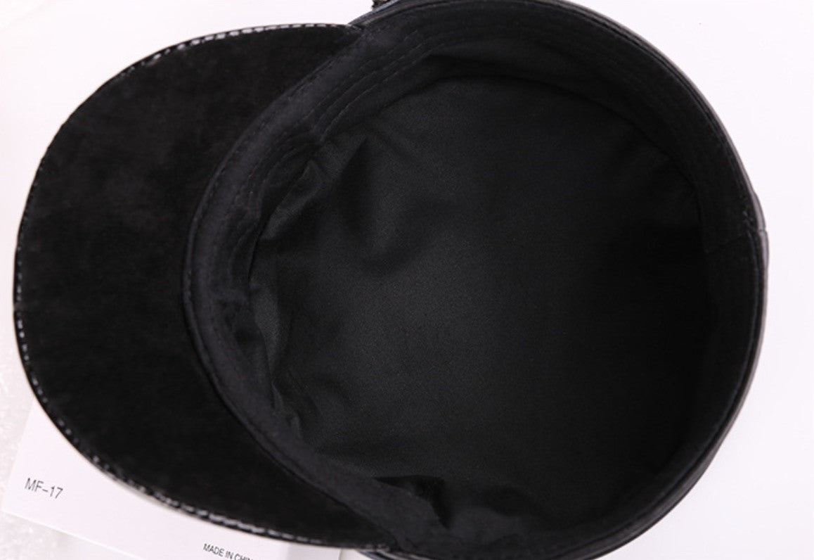 Cappello basco in pelle