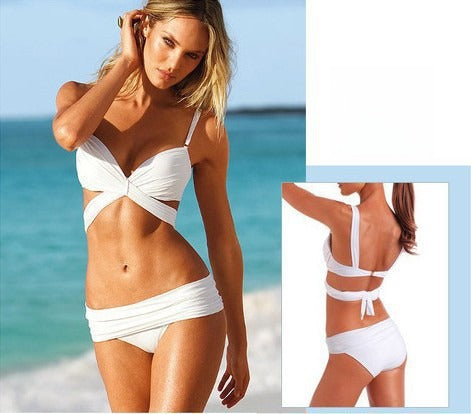 Bikini cross nero vista frontale incrocio lycra — Dream Shop