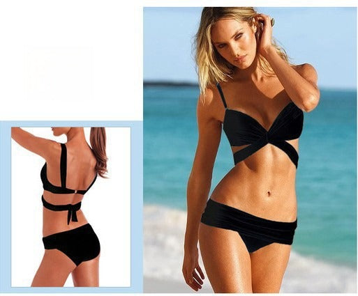 Bikini cross bianco dettaglio incrocio sotto il seno — Dream Shop