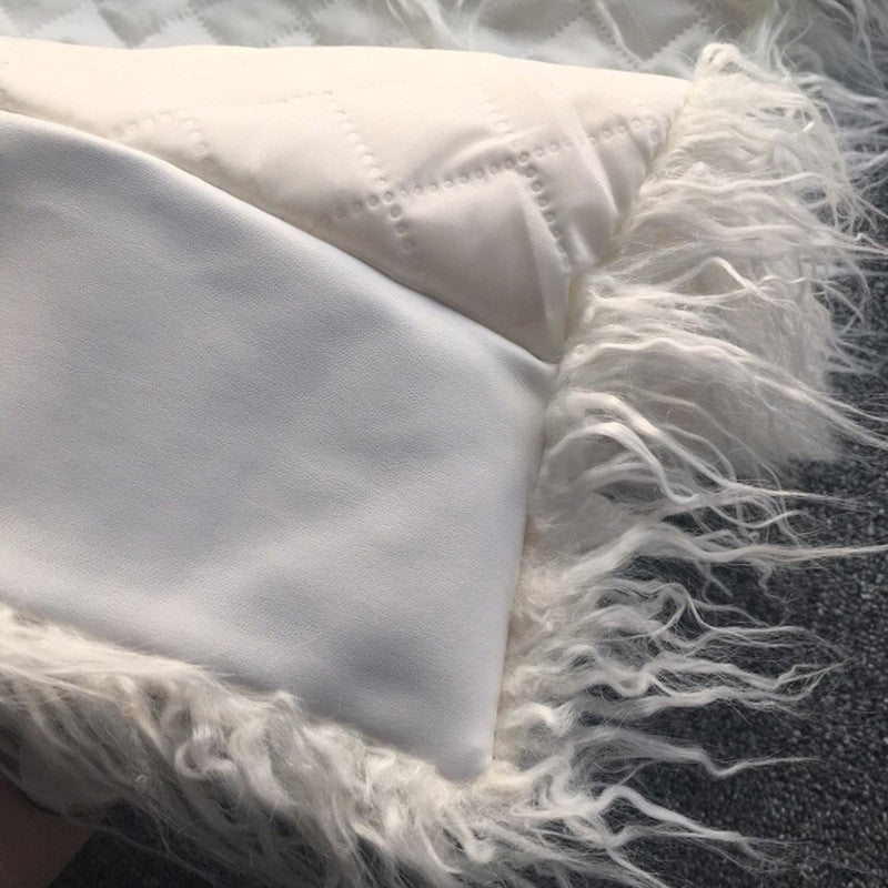 Maxipelliccia in lana riccia