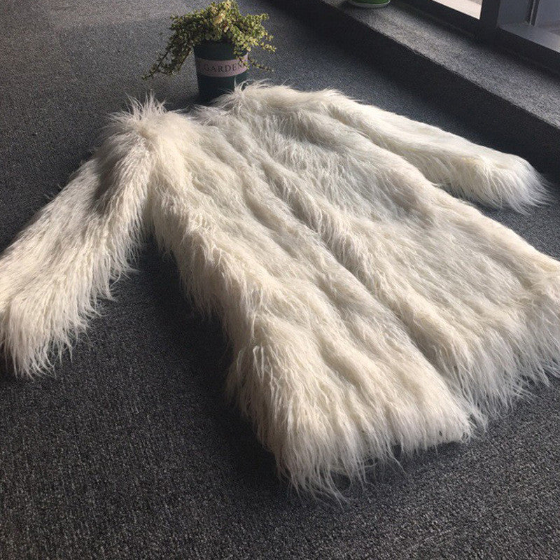 Maxipelliccia in lana riccia