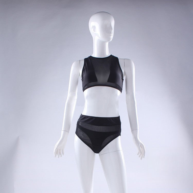 Bikini Miley nero vista frontale rete vedo-non vedo — Dream Shop