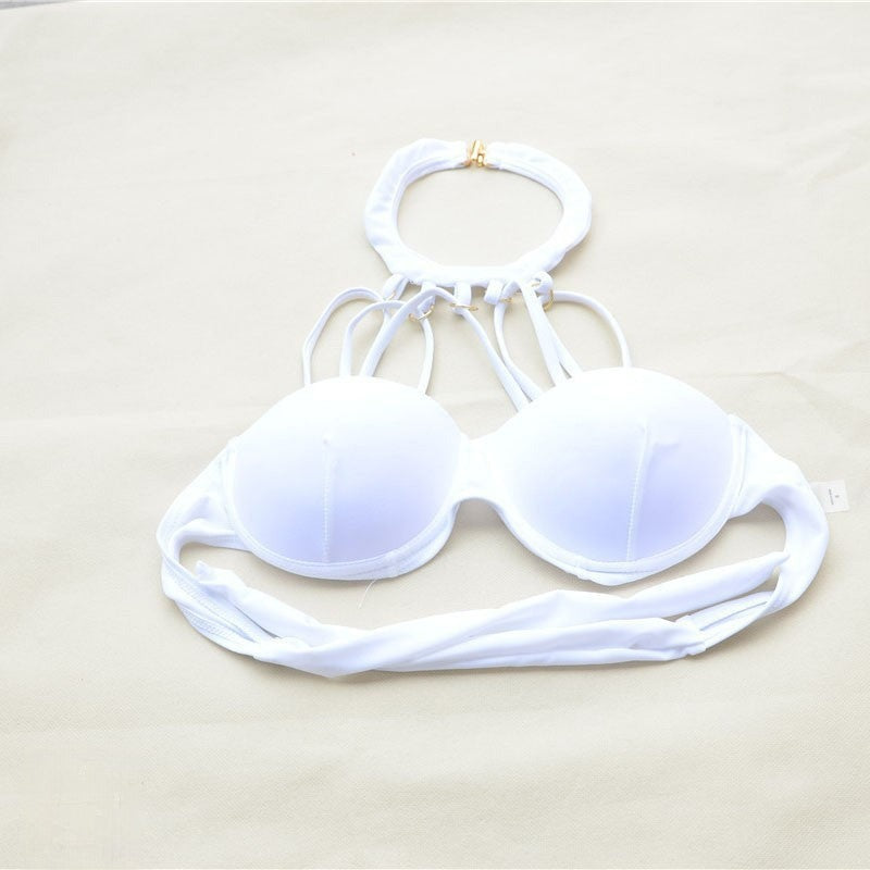 Bikini Patrizia bianco dettaglio slip brasiliana sgambata — Dream Shop