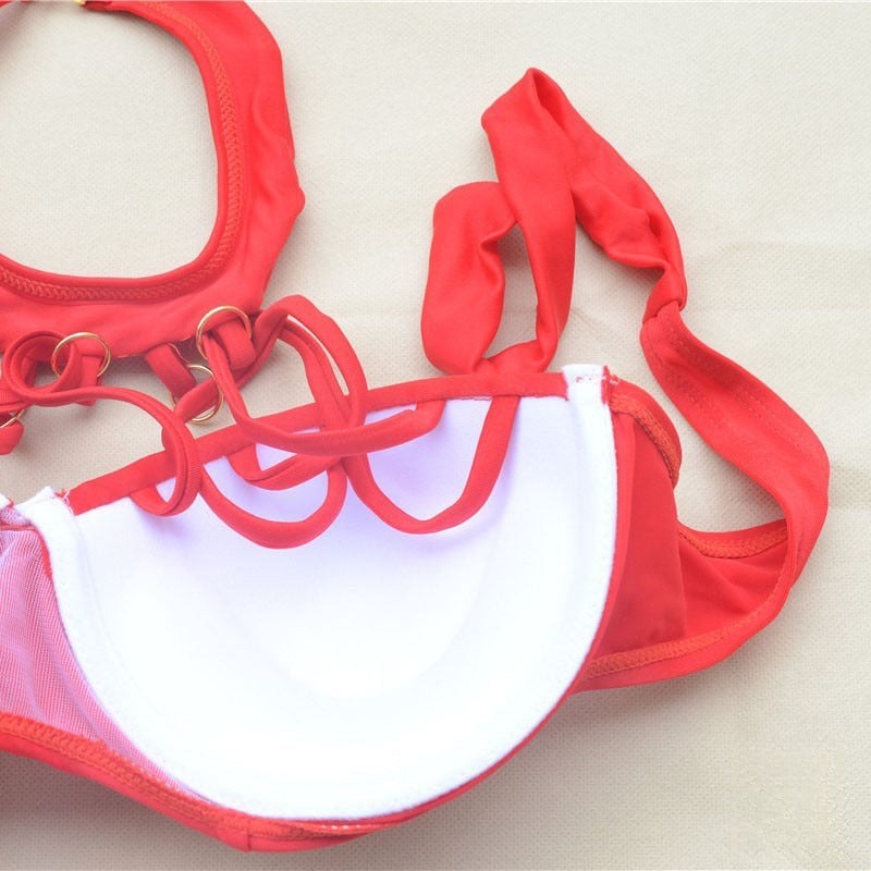 Bikini Patrizia rosso beach club pool party — Dream Shop