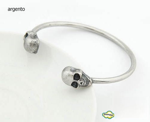 Bracciale Double Skull Bronzo vista posteriore | Dream Shop