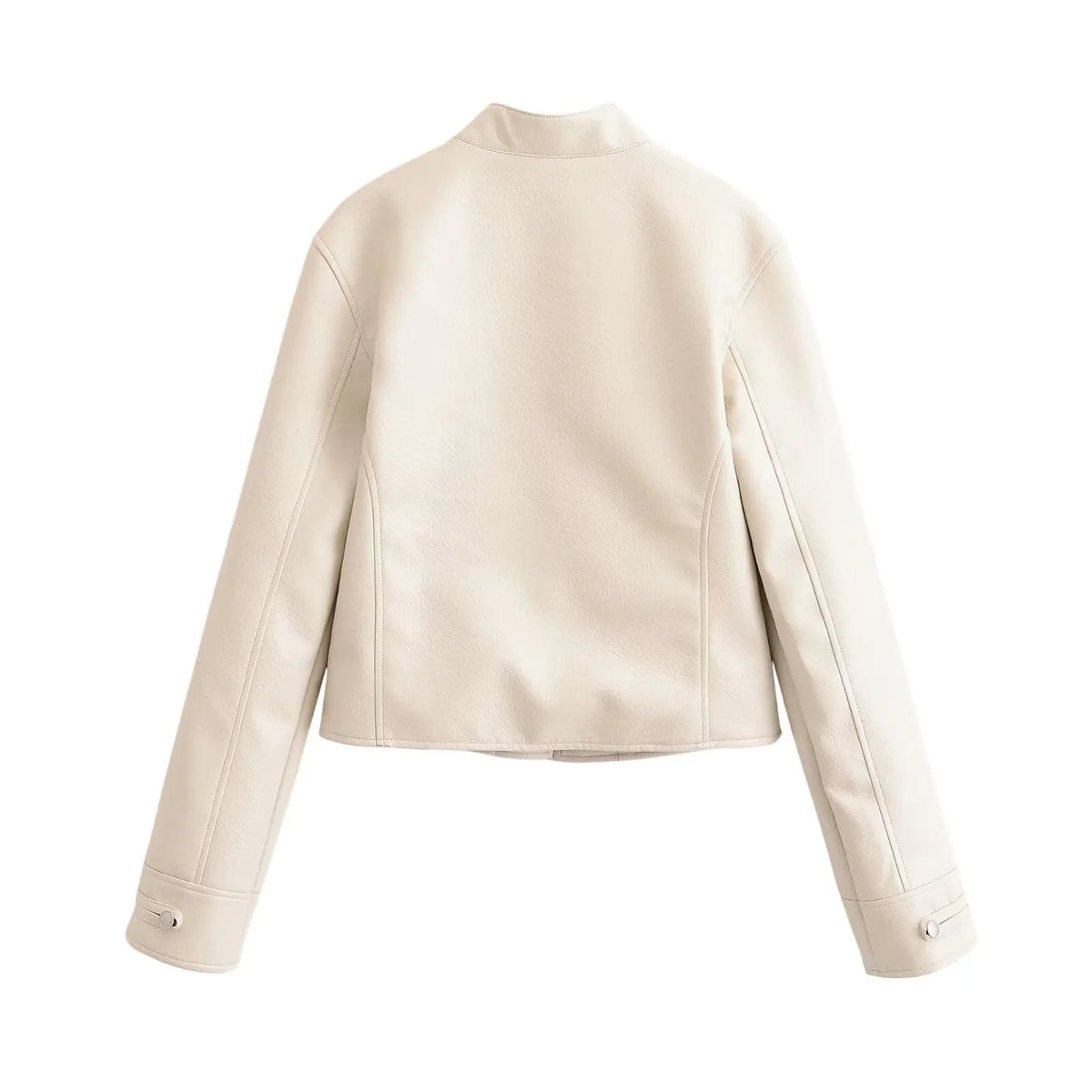 Giacca ecopelle Rahupa avorio — retro liscio senza applicazioni | Dream Shop