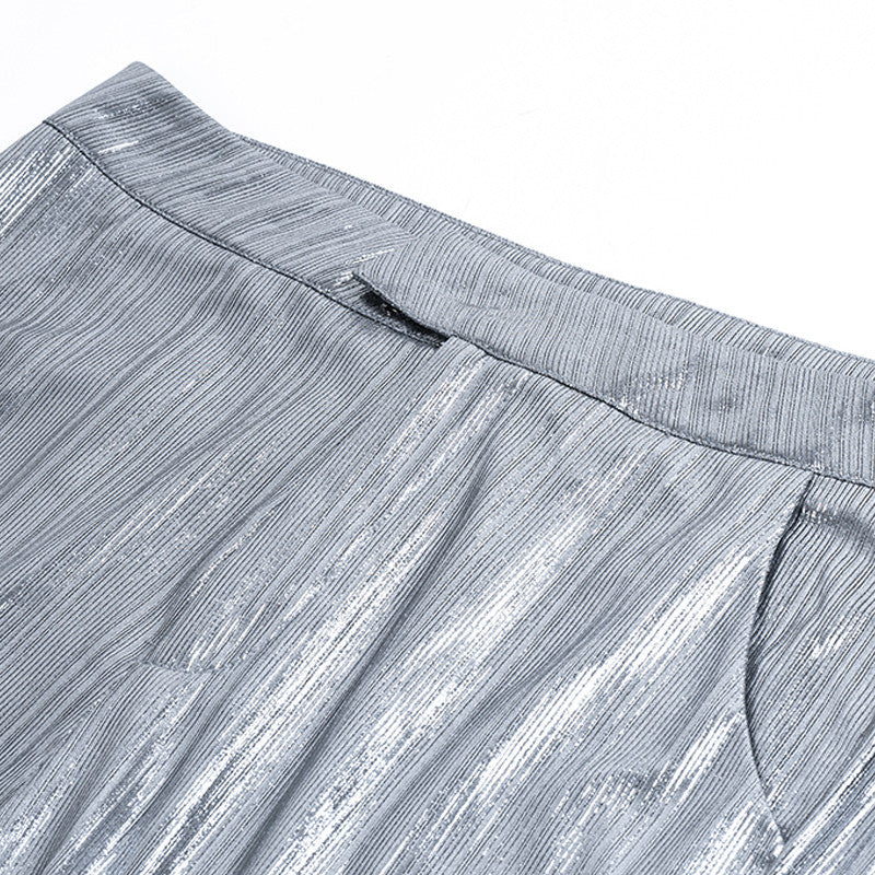 Silver pants flared
