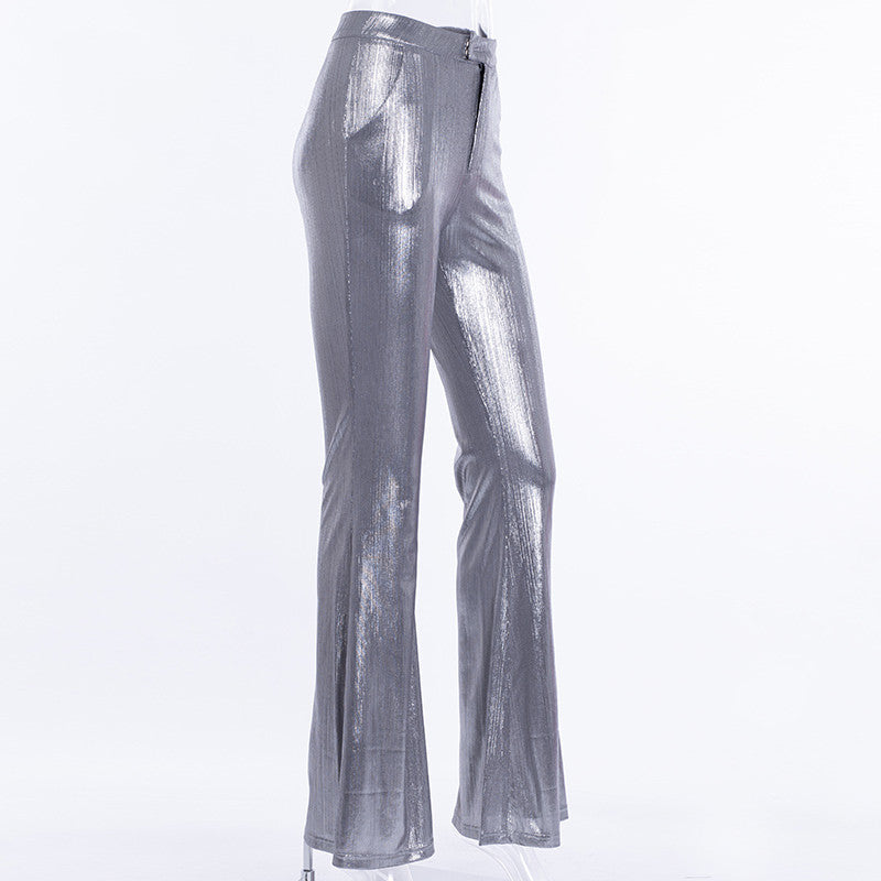 Silver pants flared