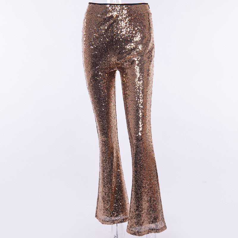 Sequin flared pants
